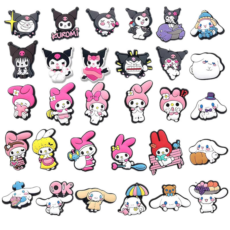 Sanrio shoes flower jewelry suit hole shoes diy accessories pvc soft rubber shoe buckle detachable decorative accessories in stock