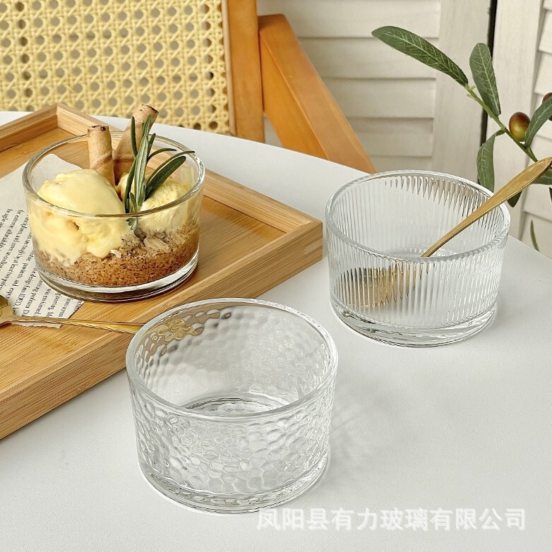 ins style fresh square glass bowl ice cream bowl dessert fruit cereal breakfast bowl Small salad bowl