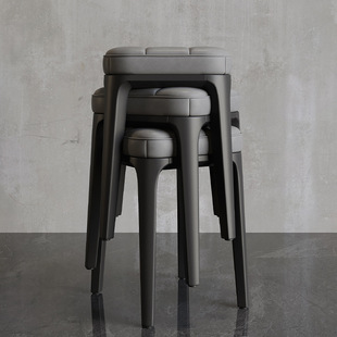 Plastic Thickened Stool for Home Use, Modern and Simple Adult Plastic Stool, Round Stool, Dining Chair, Stackable Bench, Spare
