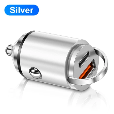 Car Phone Charger Adapter — Mobil şarj cihazları - iron-head-usbpd-silver
