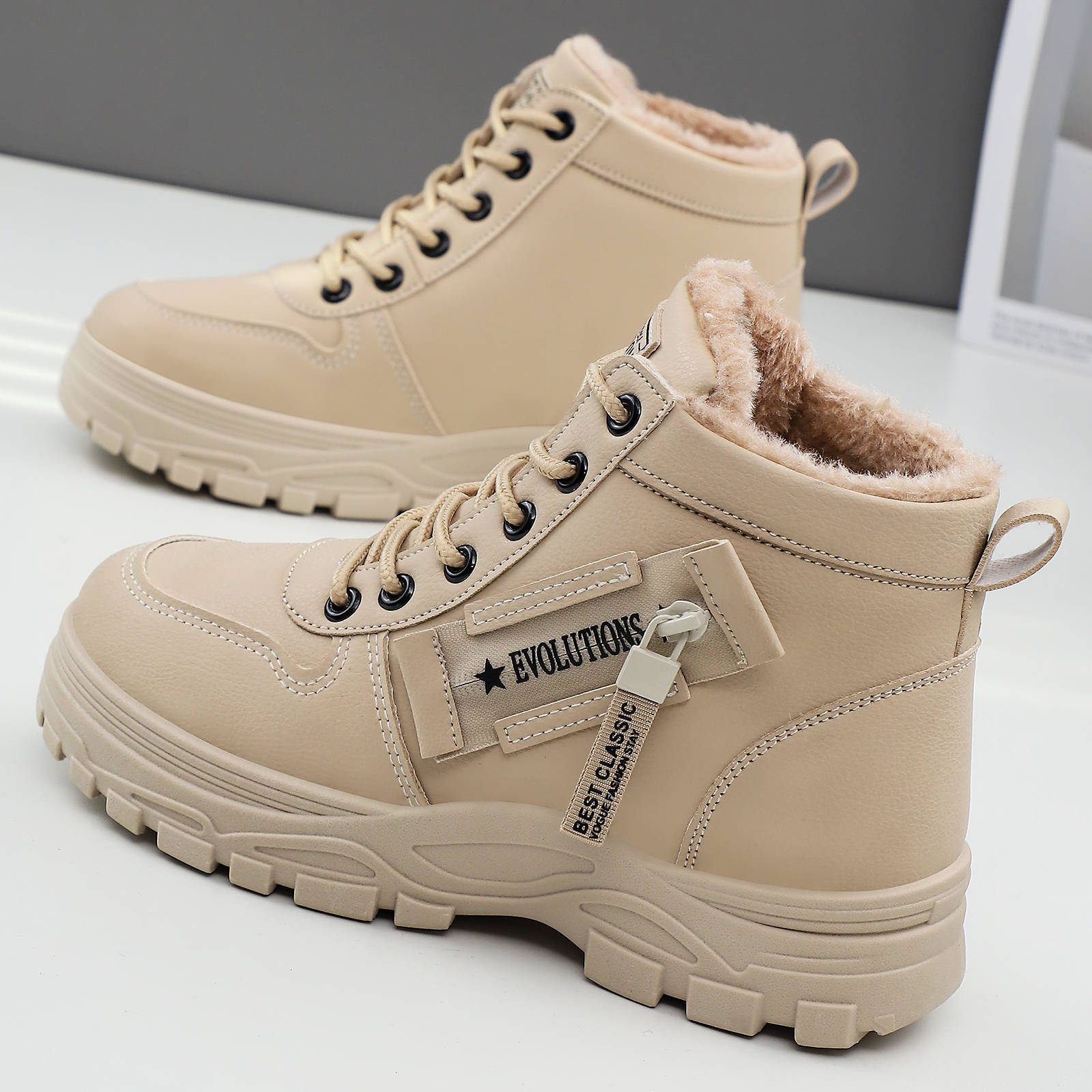 keep warm fashionable high boots platform