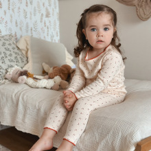 韩版新款秋季宝宝童装儿童秋衣家居服a类棉女童男童睡衣套装衣服