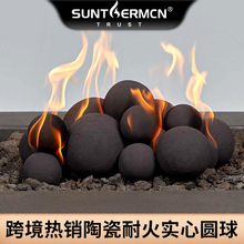 跨境新品万圣节派对装饰道具陶瓷工艺品陶瓷火球摆件 陶瓷耐火球