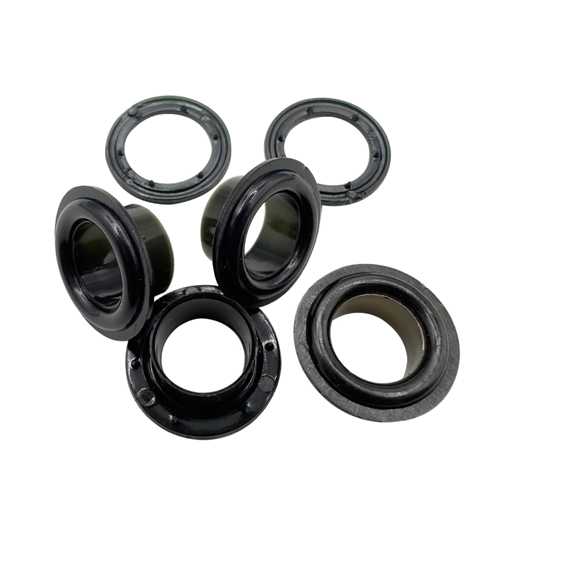 供应黑白塑料气眼透明鸡眼鞋盒包装盒透气鸡眼扣箱包绳扣10*17mm