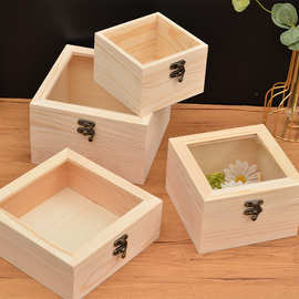 永生花盒 木质收纳盒鲜花伴手礼盒精美礼品包装盒玻璃盖首饰木盒