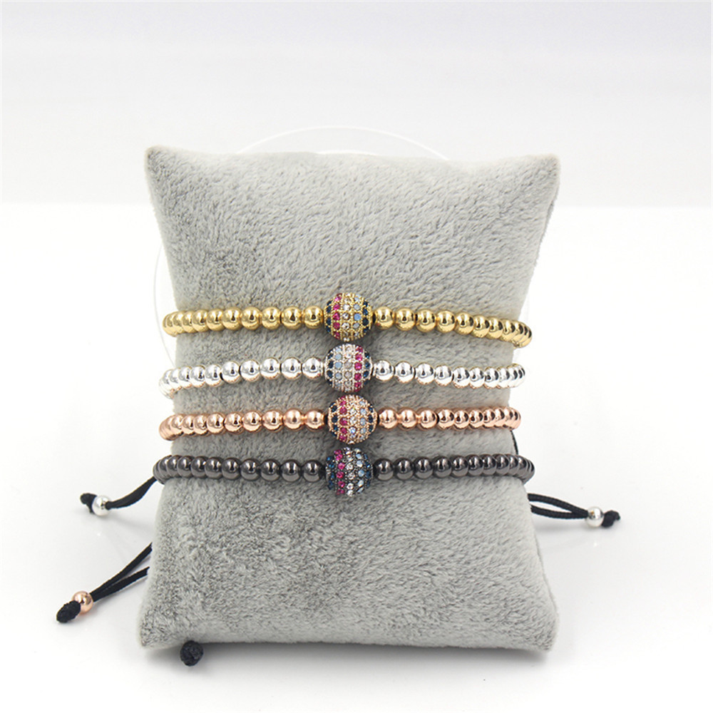 Fashionable sophisticated copper woven bracelet with zircon handmade