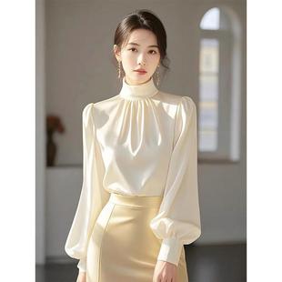 White High-grade Collar Long-sleeved Shirt Women's Early Spring New French Style Elegant Unique Small Shirt Chic Beautiful Top