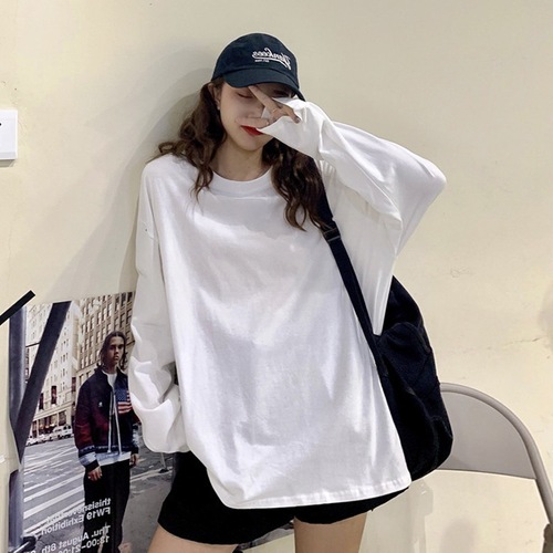 Women's Long Sleeve T-Shirt Ins Trendy Influencer Nipple Layer Top Women 2025 Spring Autumn Versatile Solid Color Long Length Base Shirt Women