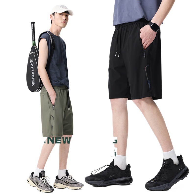 Bodybuilding (L - 8XL) Pantalones cortos de hielo elásticos de alto tamaño para hombres. Pantalones deportivos para hombres gordos.