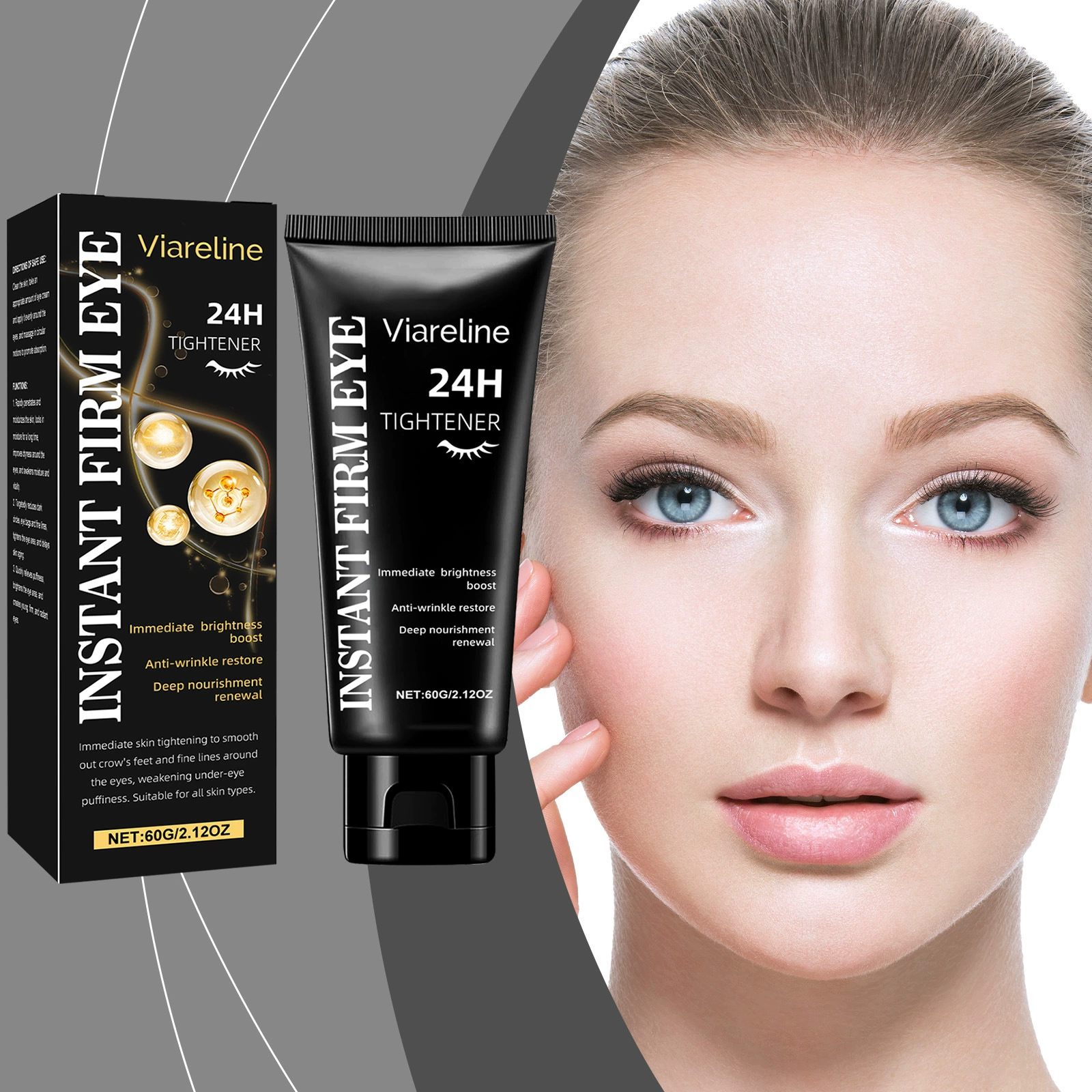 VIARELINE Крем для глаз Увлажняющий, увлажняющий и разглаживающий кожу вокруг глаз Увлажняющий эластичный крем для глаз Нежный уход Массажный крем для глаз