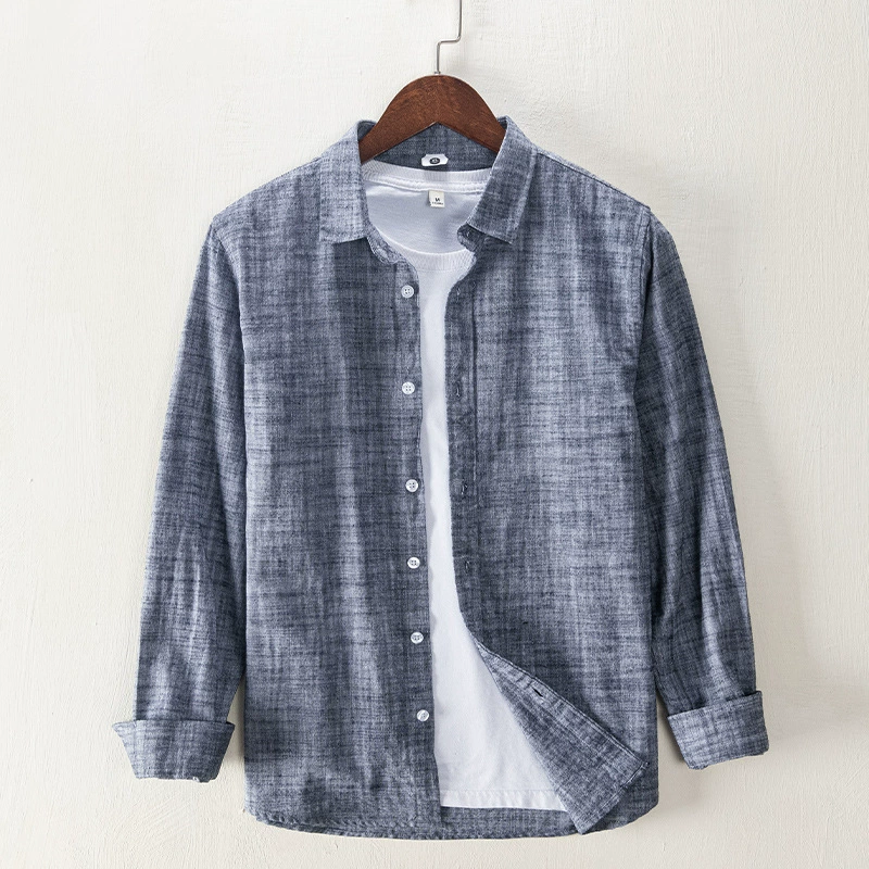 L862 новая простая Модная рубашка Топ Повседневная Мужская Однотонная рубашка с длинным рукавом мужская цельная доставка