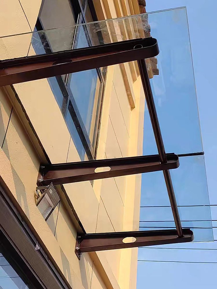 KBQ1雨棚钢梁 碳钢牛腿挑梁支架 玻璃爪件 满焊工字钢结构赵之李