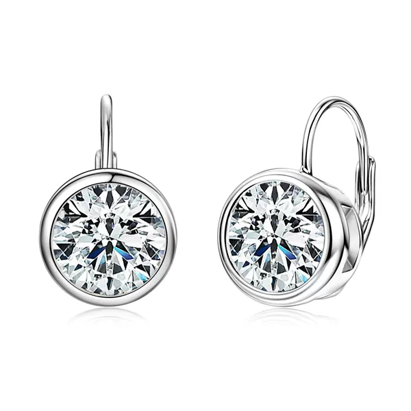 2 Carat Fashionable Single D-Color Moissanite Ear Clip for Women, S925 Sterling Silver, High-End Luxury, Trendy Internet Celebrity Hot-Selling Earrings