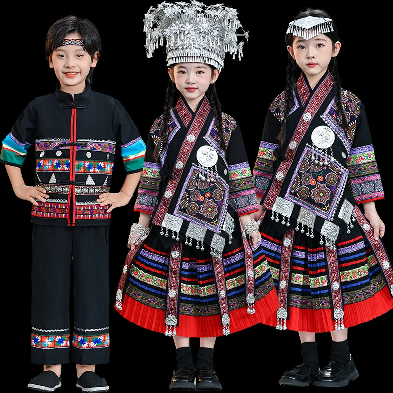 Костюм этнических меньшинств Дети Чжуан И Яо Дай Дай костюм для женщин Gui Qiannan Miao Village
