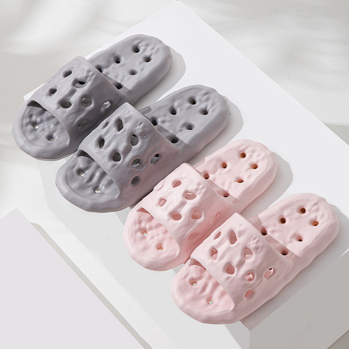 Bathroom slippers for women, leaking, quick-drying, hollow, bathing, non-slip, home, indoor, silent, hotel, summer slippers, men's