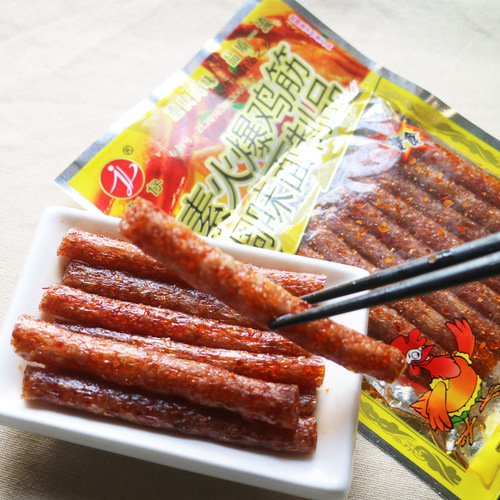Hot Pot Chicken Tendon Spicy Stick 50 Packs Spicy Snacks Wholesale Hunan Yuzai Spicy Minced Pork with Smaller Packaging