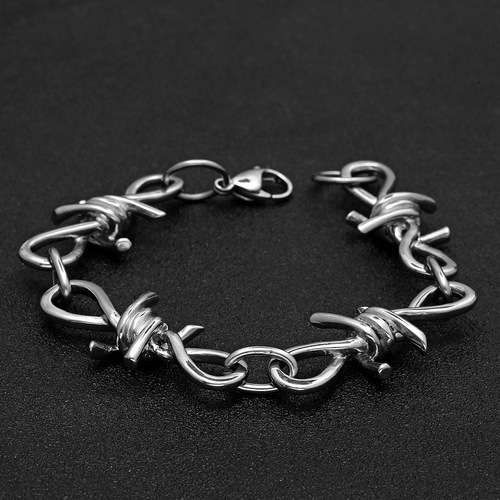 Men and women's titanium steel ins dance bracelet punk gothic style alloy thorny bracelet 