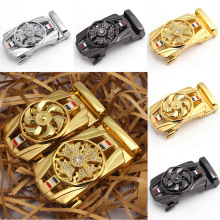 泓昇抖音快手男士皮带扣头合金弹簧跑车四叶草自动腰带头休闲百搭