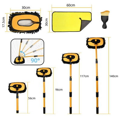 Cleaning Mop, Car cleaning tools - yellow-and-black-four-section-mop-replacement-head-towel-crevice-brush
