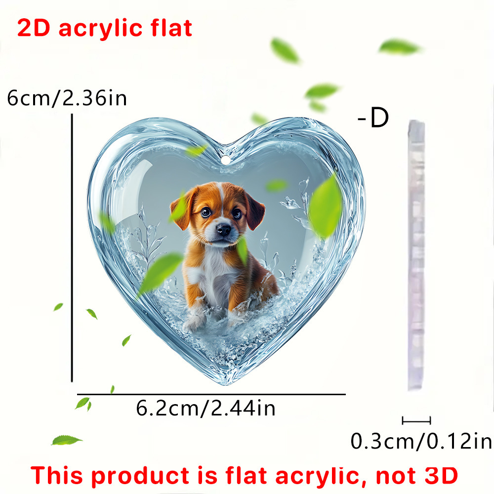 Transfronterizos lindos pájaros en forma de corazón conejo cachorro serie de animales llavero acrílico colgante decoración colgante