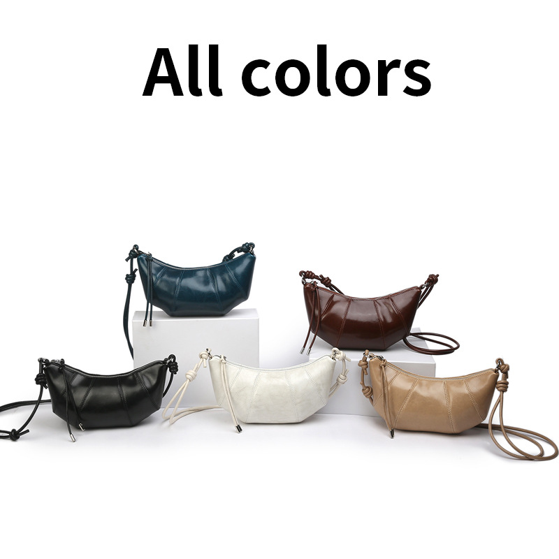 Genuine Leather Fashion Crossbody Bag Spring Versatile 2026 New Shoulder Underarm Bag Dumpling Bag Luxury Hobo Bag For Women - Thumbnail 2