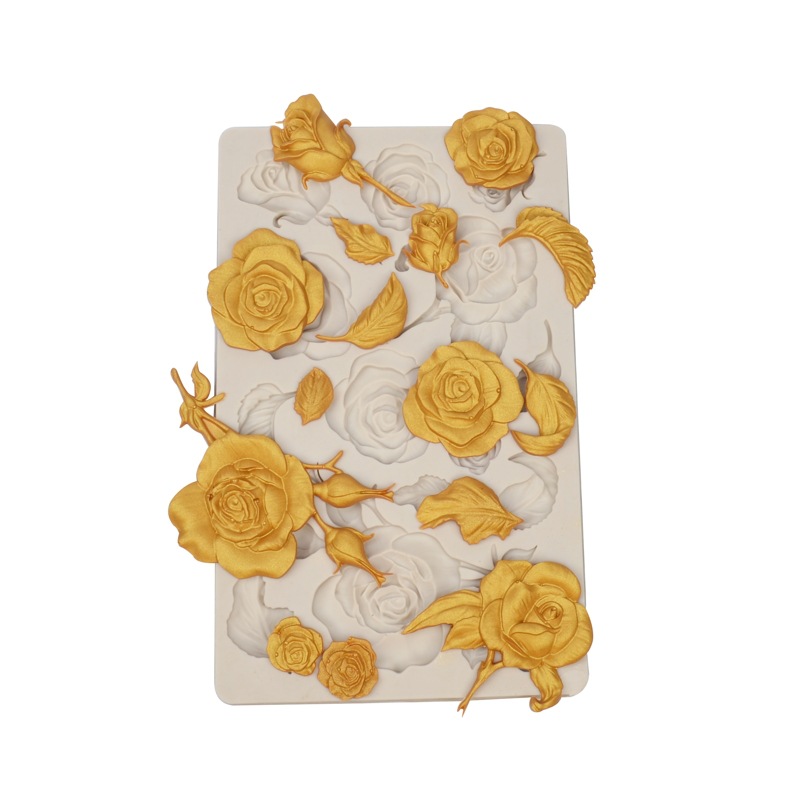 Molde de pastel Rosa fondant molde de silicona DIY epoxi molde decoración de la torta molde de chocolate