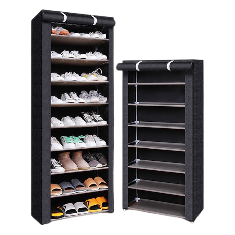 Zapatero simple, montaje de tubería de acero multicapa, zapatero a prueba de polvo, dormitorio de estudiantes, armario de almacenamiento para el hogar, zapatero económico, zapatero