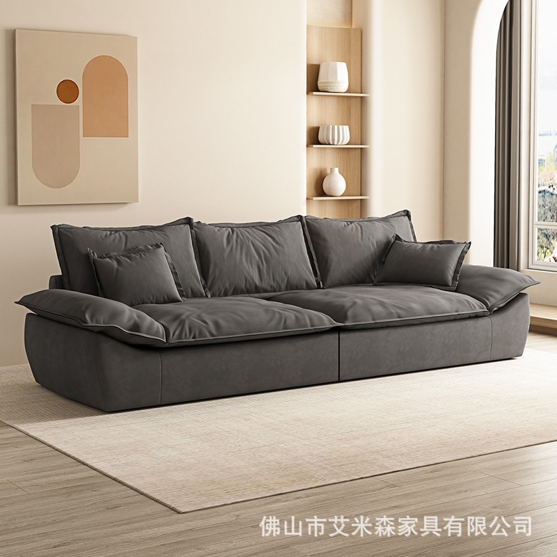 Motu Caesar Martha Sailboat Frosted Fabric Sofa Extra Wide Seat Deep down Italian Style Living Room Fabric Sofa Straight Row