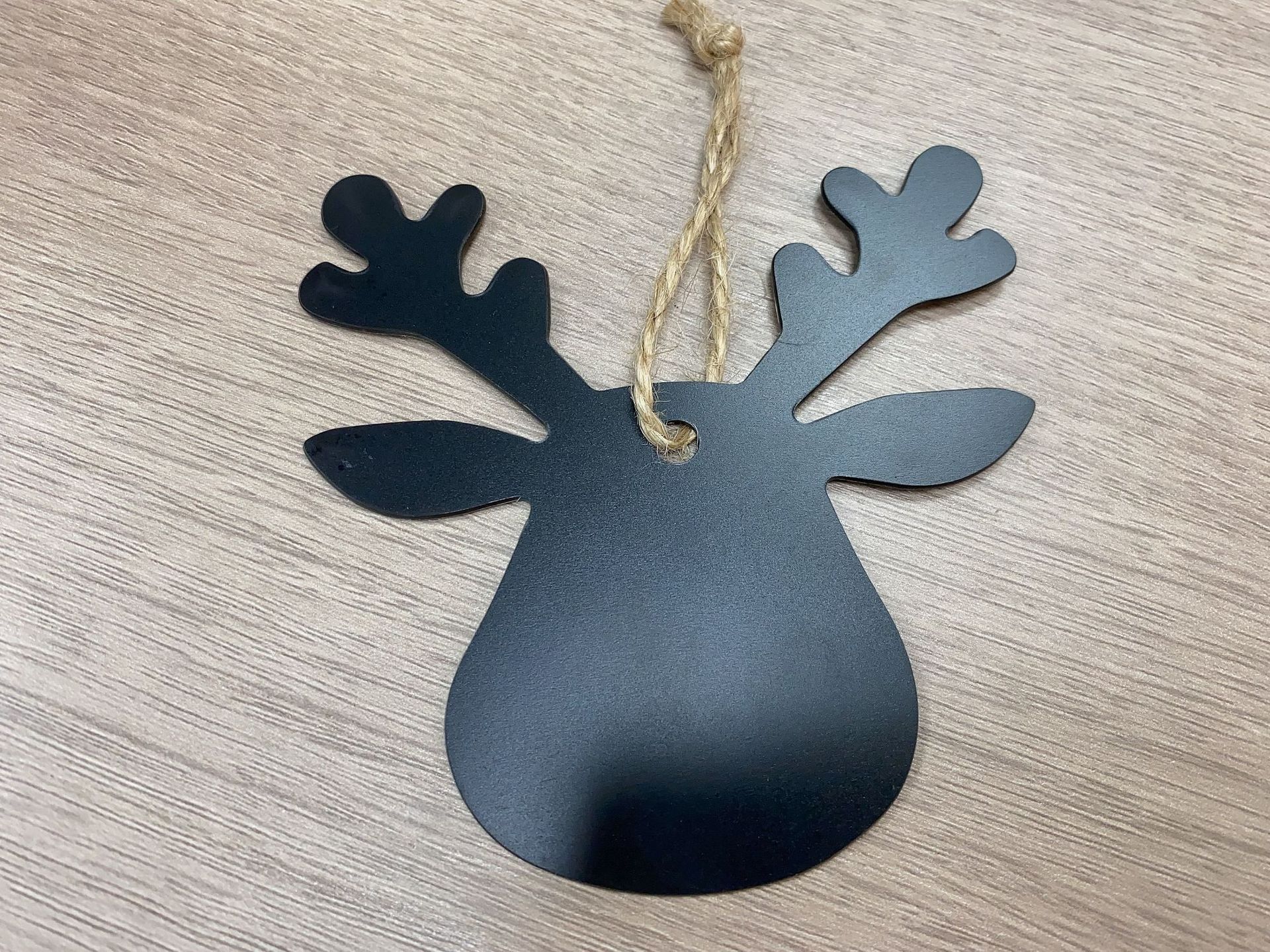 亚马逊PVC麋鹿圣诞可擦写标牌 带绳挂式价格展示牌迷你小黑板