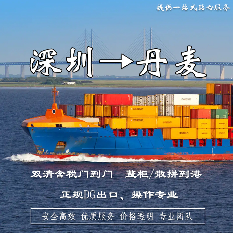 锂电池深圳海运到丹麦整柜拼箱双清含税到门CIF/DDP/FOB/DDU专线