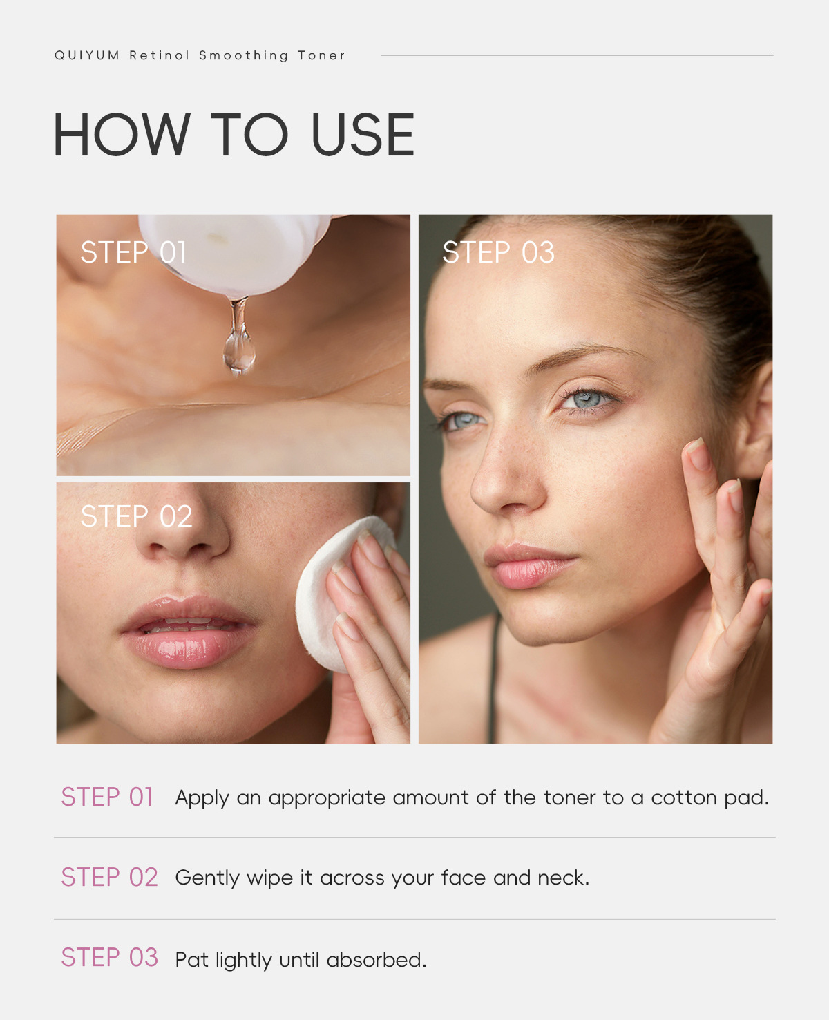 Cross-border QUIYUM Retinol Toner 100ml is a skincare product from a manufacturer that hydrates, moisturizes, nourishes and makes the skin tender and elastic undefined