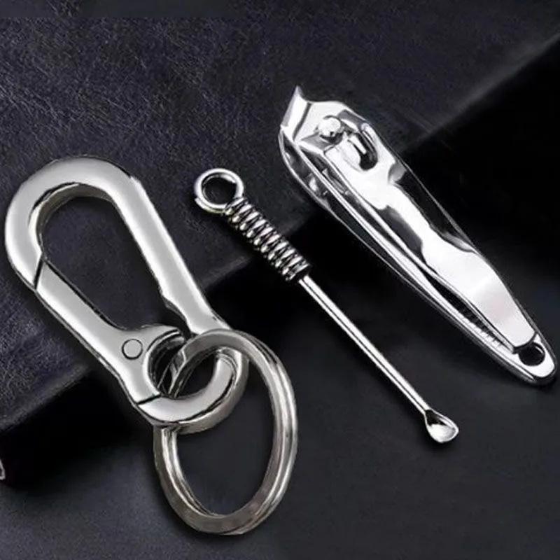 Nail Clipper, Ear Pick, Keychain Pendant, Nail Scissors, Keychain Cleaning Ear-Picking Tool, Simple Style