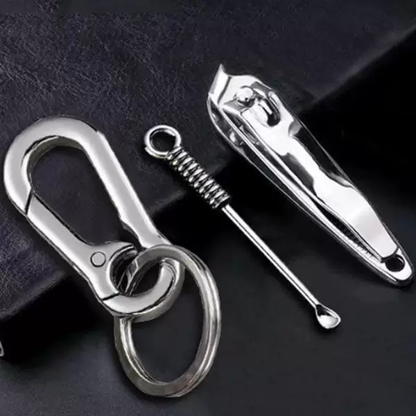 Nail Clipper, Ear Pick, Keychain Pendant, Nail Scissors, Keychain Cleaning Ear-Picking Tool, Simple Style