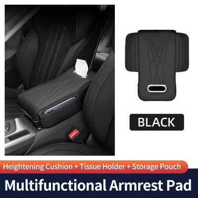 Car Armrest Box Pad Multifunctional Armrest box - classic-black