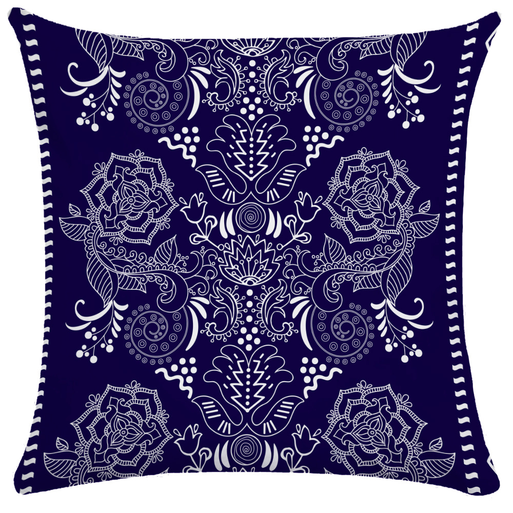 Classic blue and white pillow, pillowcase, print 8