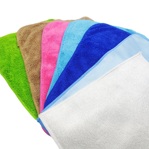 Seven-Color Cleaning Cloth Household Cleaning Absorbent and Less Shedding Thick Towel for Glass and Bamboo Fiber Dishcloth