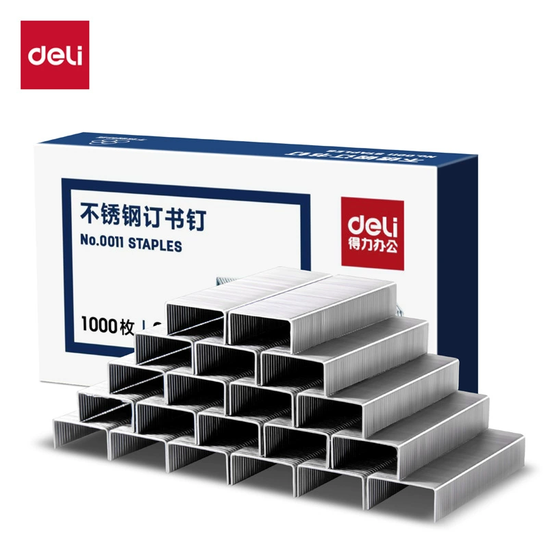 Deli 0011 скобы из нержавеющей стали 24/6 унифицированные универсальные 12 # скобы 1000 шт./Коробка канцелярские принадлежности
