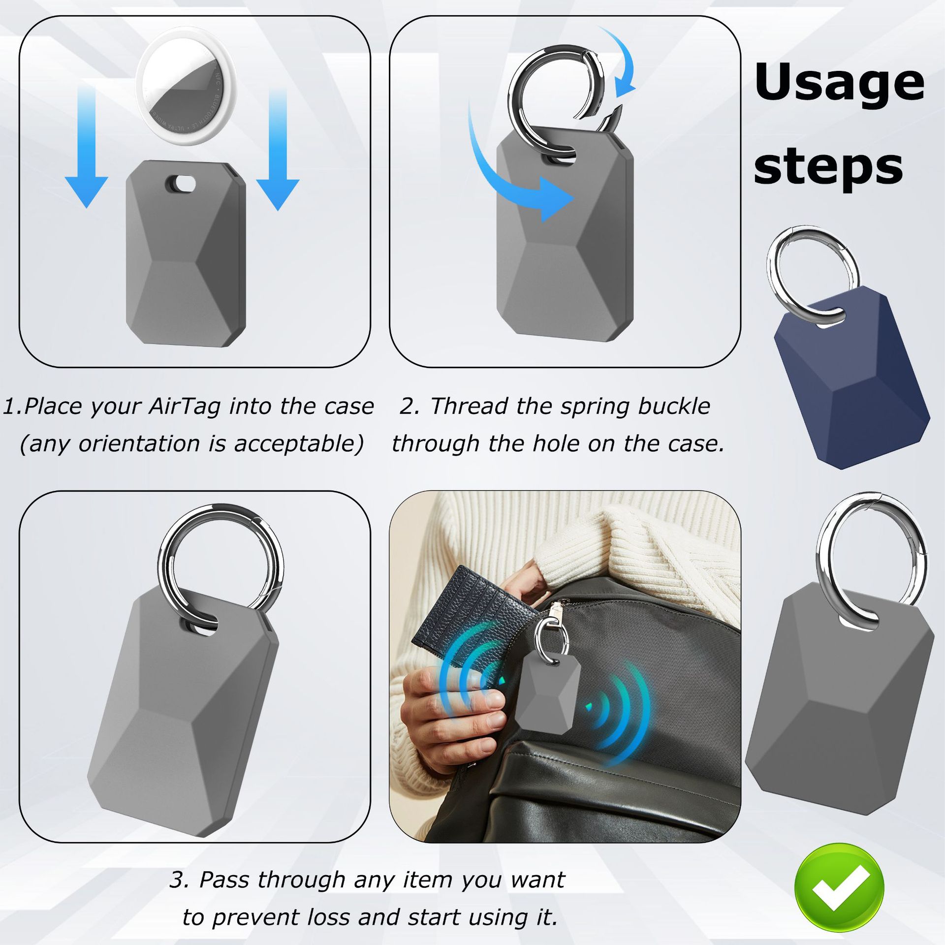 适用苹果airtag保护套赛博防丢定位器moto tag 2硅胶钥匙扣保护壳