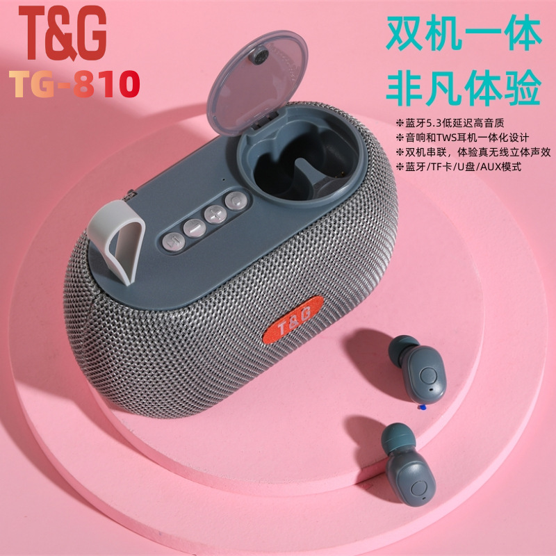 TG810 auriculares bluetooth al aire libre altavoces 2 en uno dos auriculares estereo FM computadora móvil mini estéreo universal