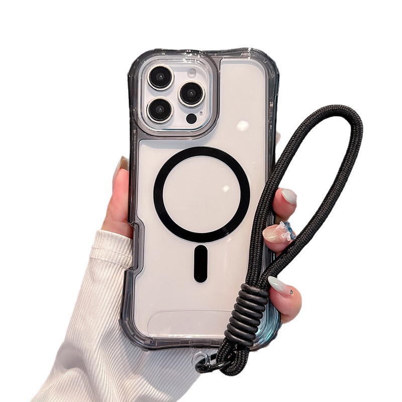 东南亚新品适用IP16PROMAX磁吸美腰三合一透明手机壳挂绳N52强磁|undefined