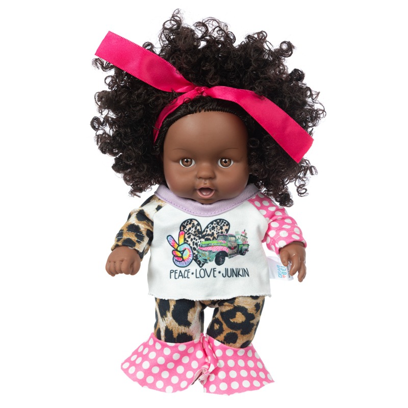 Muñeca rizada del bebé negro africano venta al por mayor muñeca renacida Venta caliente piel negra vinilo muñeca bebé juguete