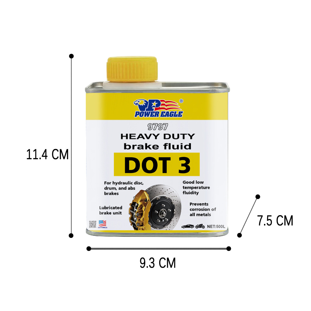 Thunderhawk DOT3 brake fluid is anti-corrosive and anti-rust for the entire system, compatible with rubber seals, does not expand or contract, and provides long-lasting protection