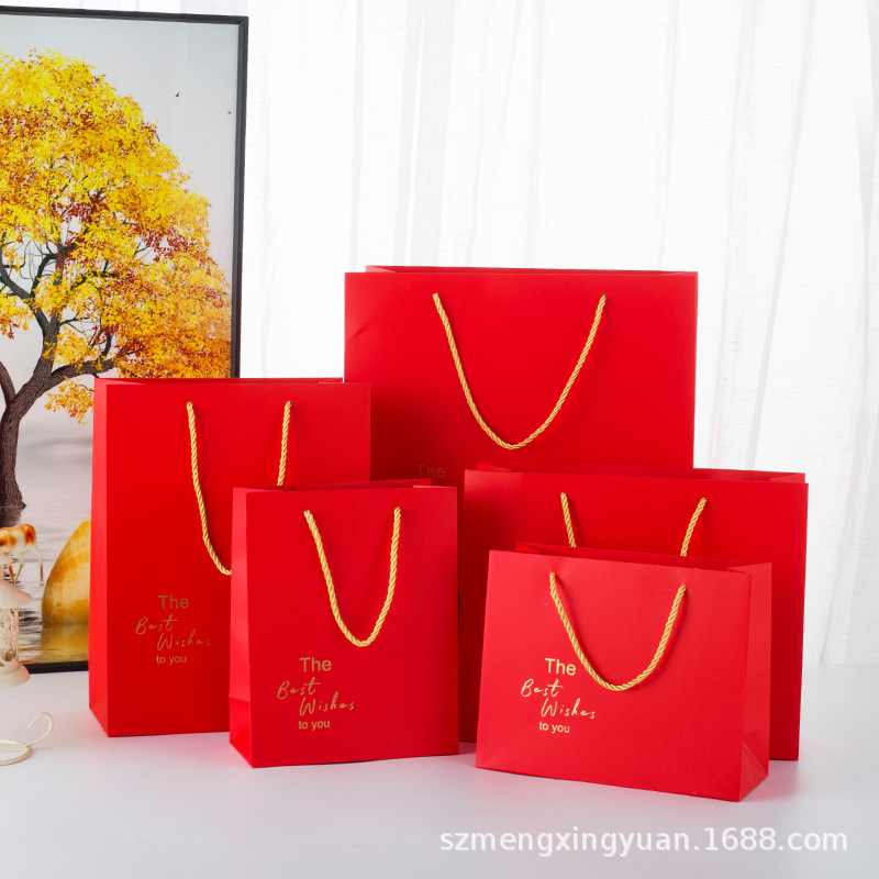 Bolsa de regalo de Año Nuevo Festival de Primavera bolso Rojo Bolsa de papel bolsa de regalo del Día de Año Nuevo caja de regalo Lucky Bag