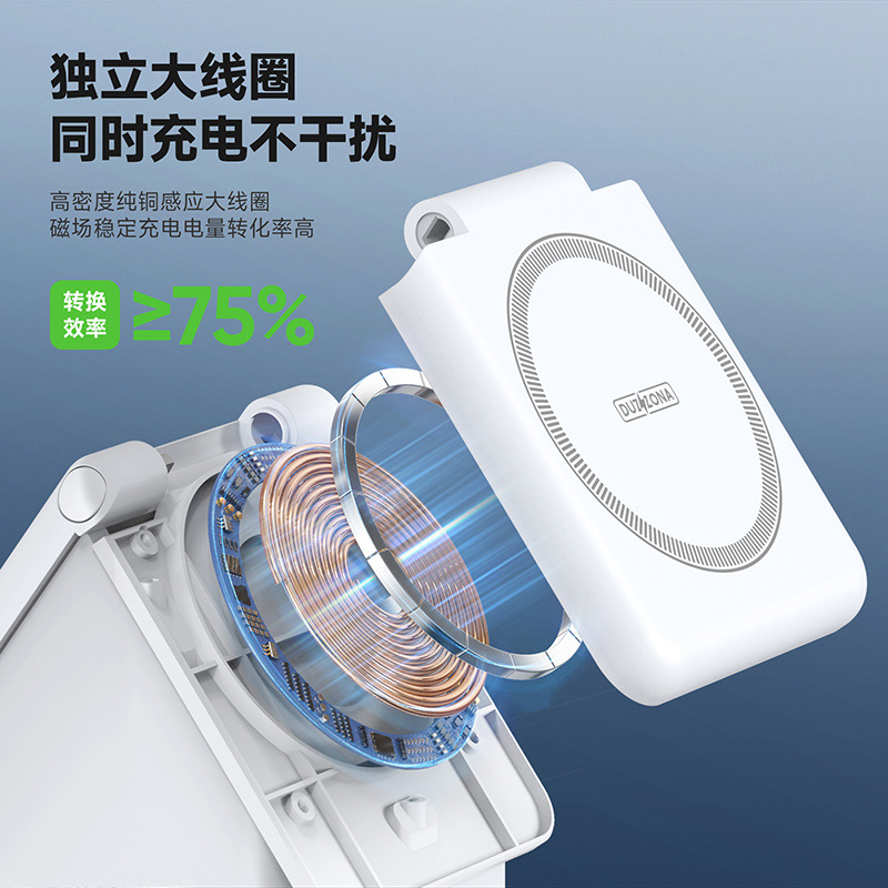 DUZZONA aplicaciones Apple magnet inalámbrico cargador 4 en 1 regalo creativo casa pequeña cargador inalámbrico modelo privado