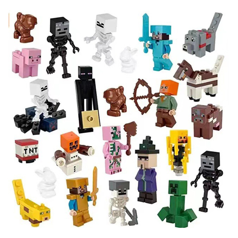 Children's World Block Figures: Complete Set of Enderman and Animal Figures for Boys - Fun Building Toys