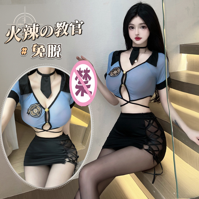 Lin Lin Ting's Sexy Lingerie, Sexy Uniform, Passionate Bedwear, No-Take-Off Outfit, Tempting Professional Attire 8500