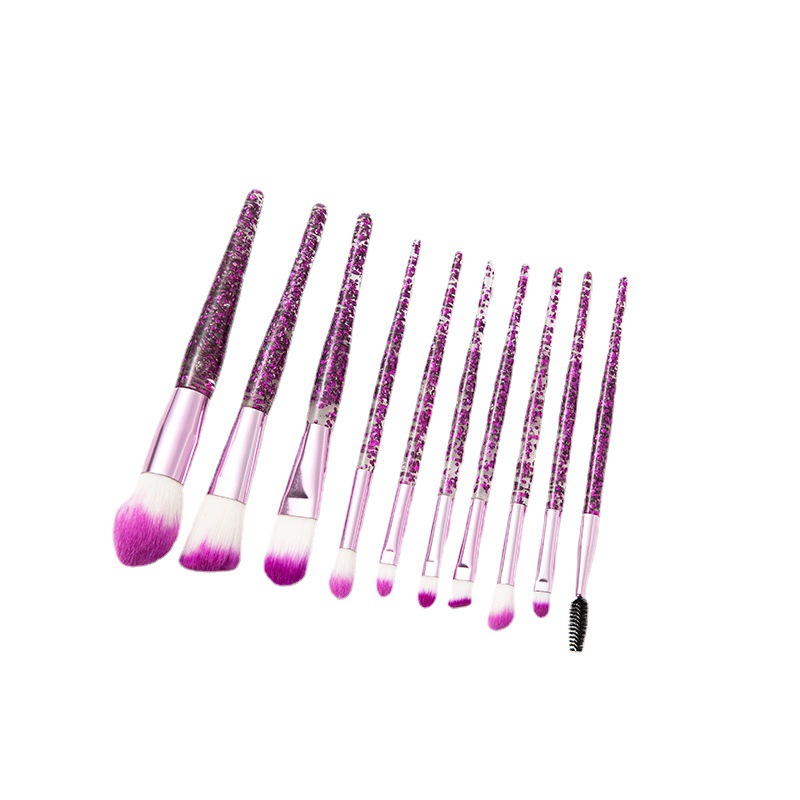 Preisgünstig für Studenten, mit Puder gefüllte Griffe, 10-teiliges Make-up-Pinselset_voghion.com