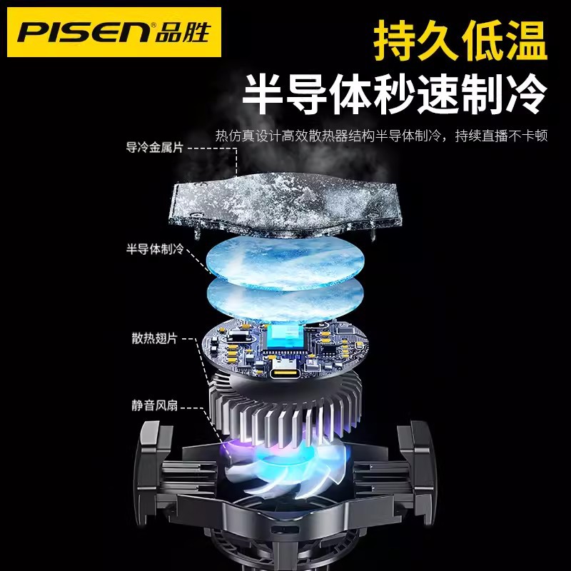 Pinsheng transmisión en vivo soporte de escritorio con radiador ajustable giratorio perezoso tiro teléfono móvil Metal Cooler