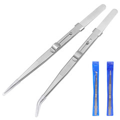 Stainless Steel Adjustable Grooved Diamond Jewelry Tweezers, Gem Clips, Elastic, Non-Slip, Durable Tool—Wholesale