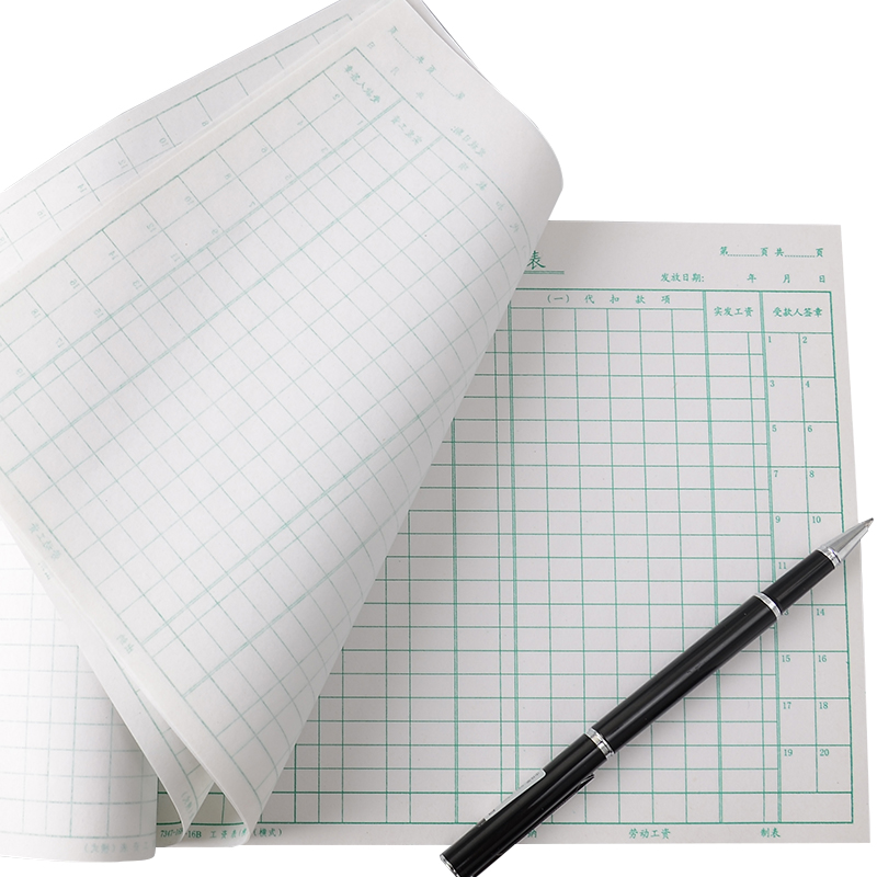 LIXIN 7346-16B 급여 회계 급여 급여 보고서 재무 손으로 쓴 수직 급여 직원